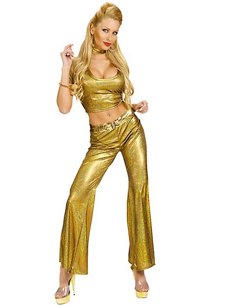 Disco glitter men pants gold 